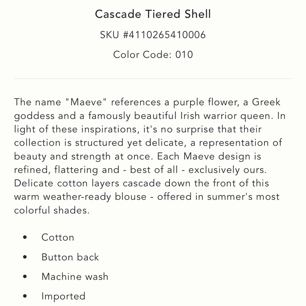 Anthropologie Maeve Cascade Tiered Shell - Picture 4 of 4